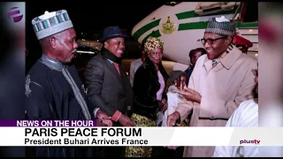 Buhari   Faceoff President Buhari watches as comedian MC Tagwaye mimics him