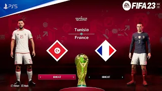 FIFA 23 - Tunisia vs France | FIFA World Cup Qatar 2022 Group Stage Full Match | PS5™ [4K60]