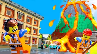 SCREAM! LEGO Volcano vs. CITY | Lava destroy