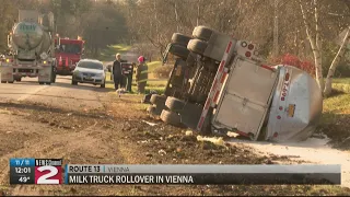 Milk truck rollover in Vienna