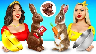 Zengin Çikolata vs Fakir Gerçek Yiyecek Mücadelesi | RATATA CHALLENGE’dan 1$ vs 100000$ Tatlı Savaşı