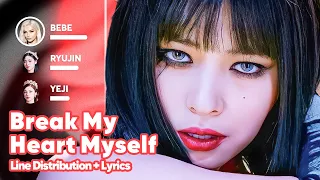 Bebe Rexha feat. YEJI & RYUJIN of ITZY - Break My Heart Myself (Line Distribution + Lyrics Karaoke)