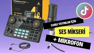 Canlı Yayınlar İçin Ses Mikseri Ve Mikrofon (Maono AU-AM200-S1)