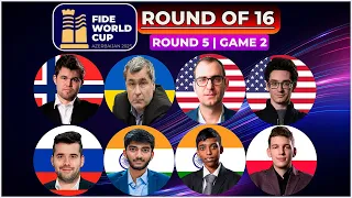 🔴 Fide World Cup 2023 | Round 5 - Game 2 | Carlsen, Nepo, Caruana, Duda, Gukesh, Pragg, Erigaisi.