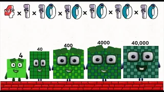 Numberblocks 4 in addition count and times in 4 stage