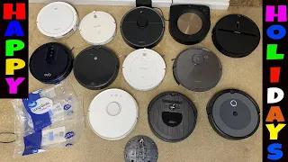 13 Robot Vacuums -VS- 30 POUNDS of RICE- Roomba Roborock Eufy Bissell Ecovacs Deebot HAPPY HOLIDAYS!