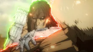 Eren and Zeke vs Reiner, Porco and Pieck Fight Scene [4K] | Attack On Titan S4