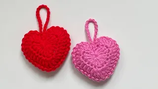 Crochet - Amigurumi Heart - Padded Heart Keyring/Keychain