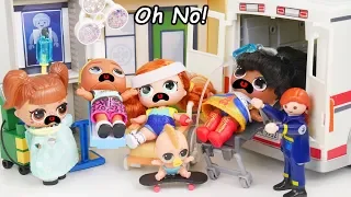 Ambulance Hospital at Barbie Skateboard Ramp - #Hairgoals Makeover Series 5 LOL Surprise Dolls