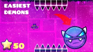 TOP 5 EASIEST DEMONS, FOR STARTERS (2024) (FREE DEMONS?) (Part 2) | GEOMETRY DASH