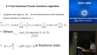 A fractional fourier transform algorithm for holographic display
