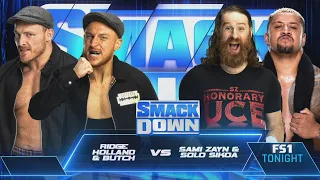 Ridge Holland & Butch Vs Sami Zayn & Solo Sikoa - WWE Smackdown 28/10/2022 (En Español)