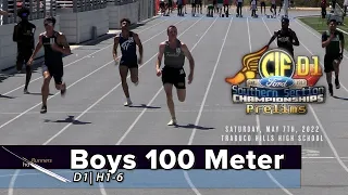 2022 TF - CIF-ss Prelims (D1) - 100 Meter (Boys, 6 Heats)