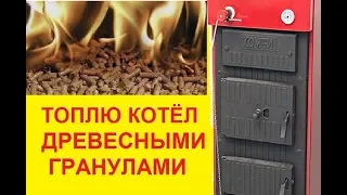 Топлю КОТЁЛ древесными гранулами. Эксперимент.