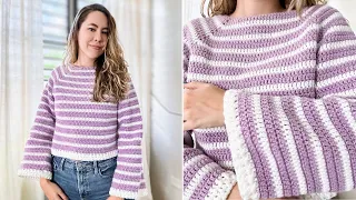 How to Crochet Raglan Style Sweater | Beginner Tutorial