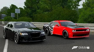 Forza 7 Drag race: Dodge Demon vs Chrysler 300 SRT8 700hp