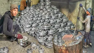 A unique way of making motorbike wheel hubs from scrap aluminum