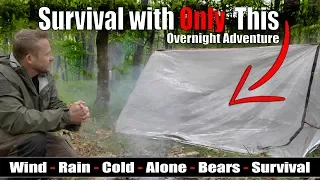 Survival Overnight Adventure - Lost on the Trail with only the Emergency Pocket Super Shelter