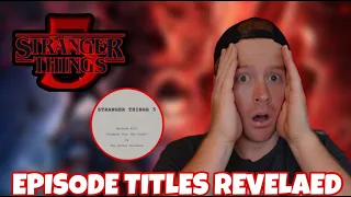 Stranger Things 5 HUGE Update..(Episode Titles Revealed!)