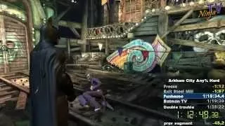 Arkham City hard mode speedrun 1:37:17 (Old)