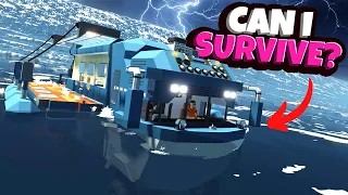 Can I SURVIVE Disasters Crossing the Ocean in a River Boat in Stormworks?