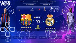 EFOOTBALL PES 2023 PPSSPP CAMERA PS5 OFFLINE FOR ANDROID & IOS TRANSFER UPDATE KITS STADIUM GRAPHICS