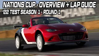 [Gran Turismo 7] 2022 Nations Cup Test S1R1 - Overview + Lap Guide - Tsukuba - Mazda Roadster S