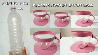 how to reuse waste plastic bottle|#plasticbottlecraft#cupandsaucer#diy#recyclingdiy@Craft_falls