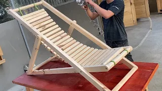 Most Profitable Woodworking Projects You Can Build // Build An Adjustable  Folding Swing Lounger Set