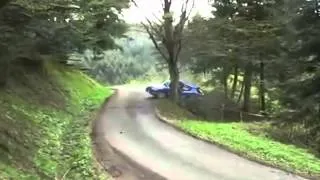 Rally Car Plows into Tree
