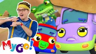 Mummy Truck Saves the Day | MyGo! Sign Language For Kids | Gecko's Garage