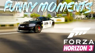 FORZA HORIZON 3 FUNNY MOMENTS! POLICE! PULL OVER! (Xbox One)