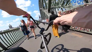 BMX Street Bike Riding in Cologne, Germany ( POV )