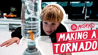 Easy tornado in a bottle! Aussie Kid Creates tornado science experiment DIY