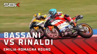 Bassani and Rinaldi get elbows out in Superpole Race 🔥 | #EmiliaRomagnaWorldSBK 🇮🇹