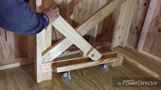 Retractable wheels for heavy workbench.