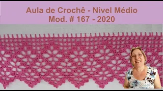 Aula de Crochê : Barrado de Crochê em Pano de Prato - Intermediário - Modelo 167