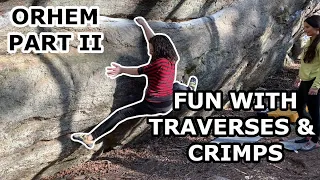 Outdoor bouldering in Orhem (Stockholm) - Part II - Traverses, crimps and more