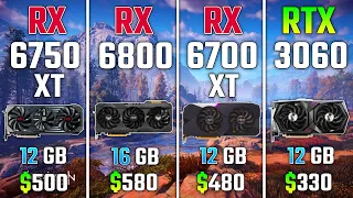 RX 6750 XT vs RX 6800 vs RX 6700 XT vs RTX 3060 | Test in 7 Games