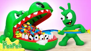 Brush Your Teeth With Crocodile Dentist Pea Pea! 🐊😁 Fun Dental Care for Kids!