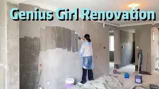 Pretty girl renovates dirty house into beautiful apartment by herself