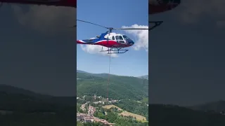 Prima fune per il ponte Tibetano da Record di Sellano!!!!