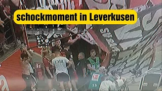 Leverkusen Fan verletzt sich schwer im Spiel gegen RB Leipzig #leverkusen#fan