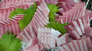 Tuna & Spanish Mackerel Sashimi (Sawara Sushi) | Japanese Fish Filleting Skills