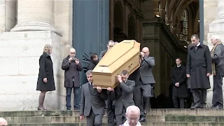 Robert Hossein, Jean-Pierre Marielle, Line Renaud et la famille de Michel Galabru a ses obseques