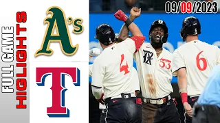 Texas Rangers vs Oakland Athletics FULL HIGHLIGHTS  [TODAY] September 09, 2023