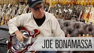 Norm presents Joe Bonamassa with a Vincent Bell Guitar at Norman's Rare Guitars