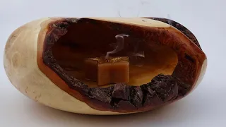 Wood turning - Green Oak hollow form