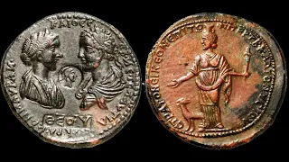 ✅ Медальон, 202 г. - 211 г., Монета, Цезарь Каракалла, 🌏Medallion, 202 - 211, Caesar Caracalla 🏺