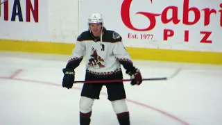 Clayton Keller during pre-game warm-up at the Coyotes @ Senators hockey game